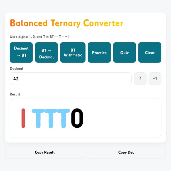 Balanced Ternary Converter