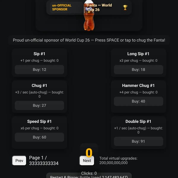chocolate banana fanta clicker