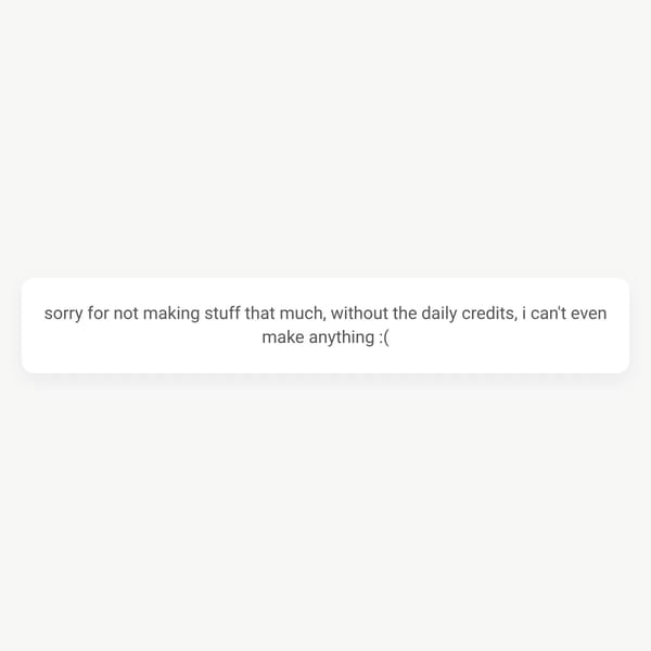 Message about creativity and credits