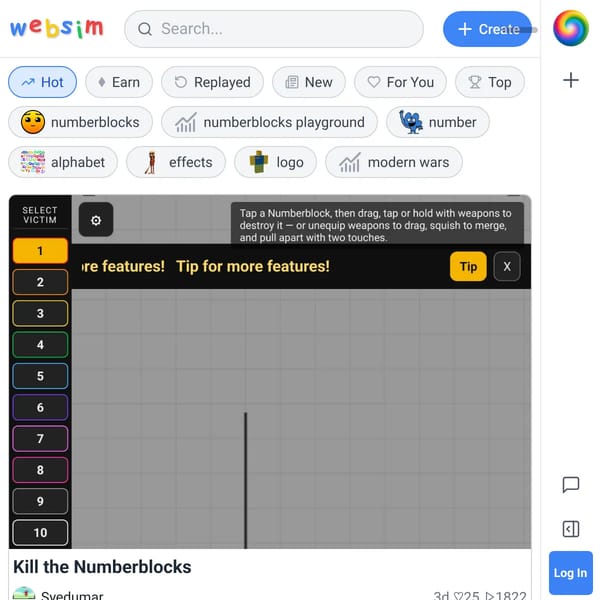 Embedded WebSim (buttons hidden)