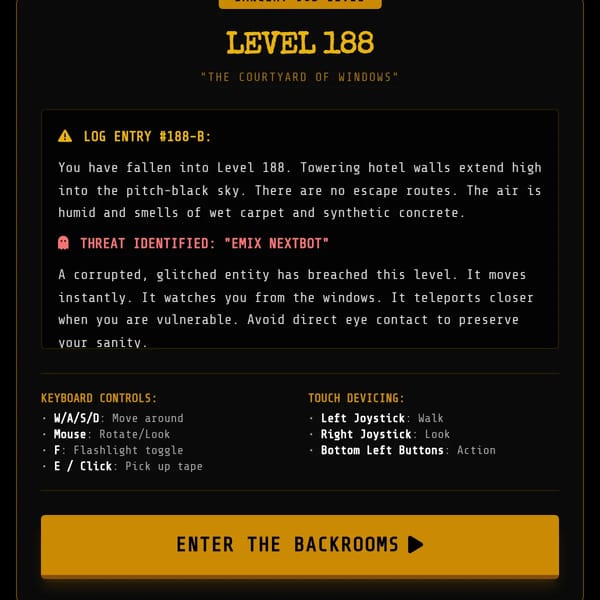 Backrooms Level 188: EMIX Nextbot
