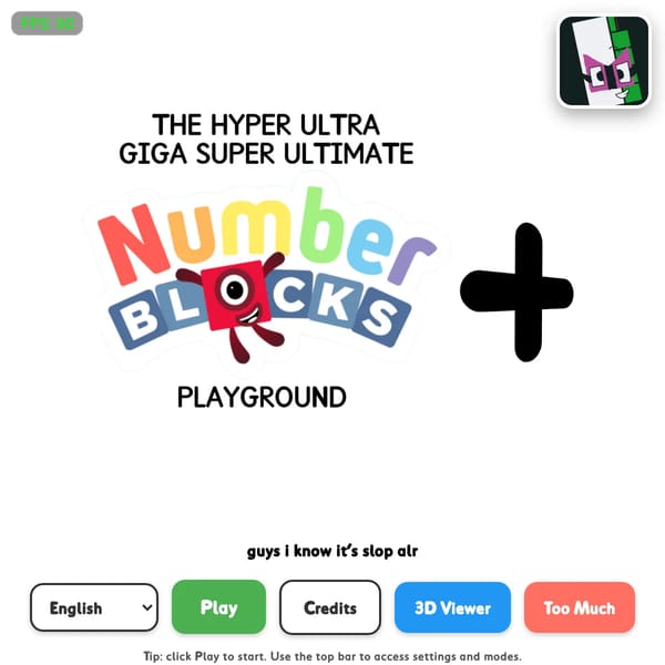 THE HYPER ULTRA GIGA SUPER ULTIMATE NUMBERBLOCKS PLAYGROUND+