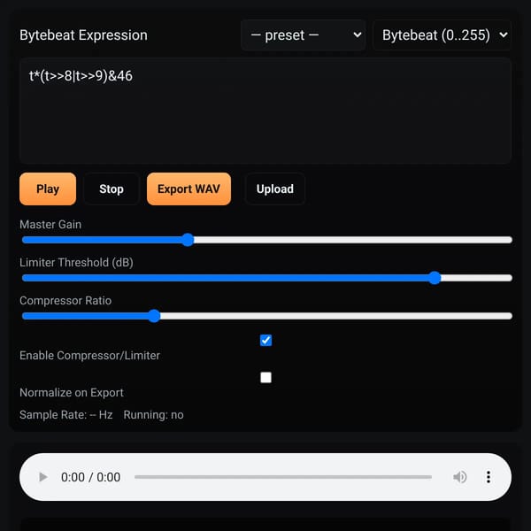 Bytebeat — Louder Pro