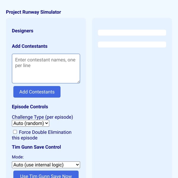 Project Runway Simulator