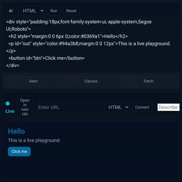 Interactive Code Editor