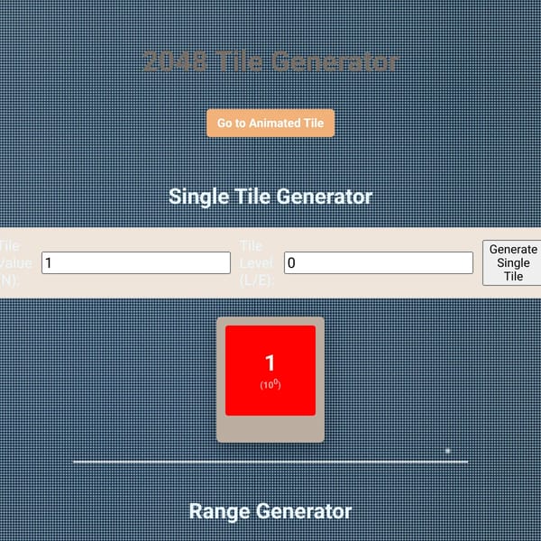 2048 Tile Generator Deluxe