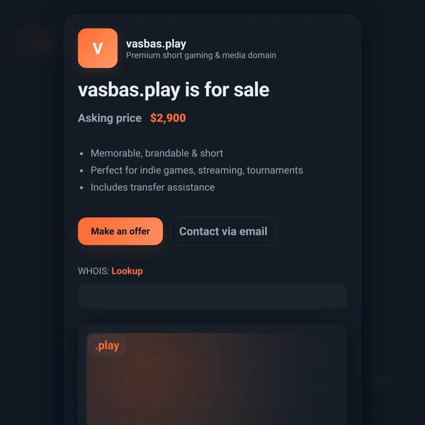 vasbas.play — Domain for Sale