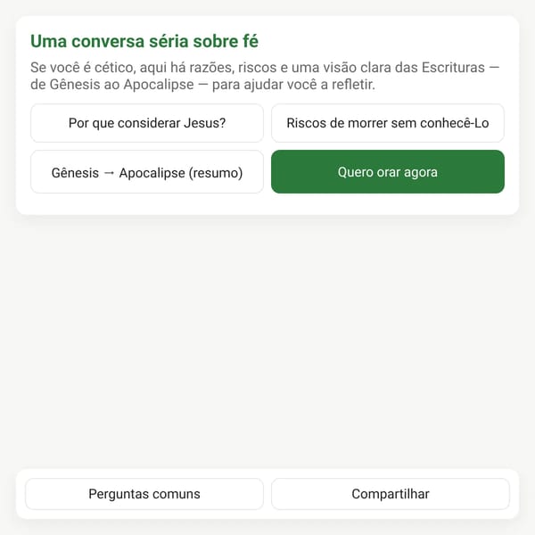 Uma conversa séria sobre fé