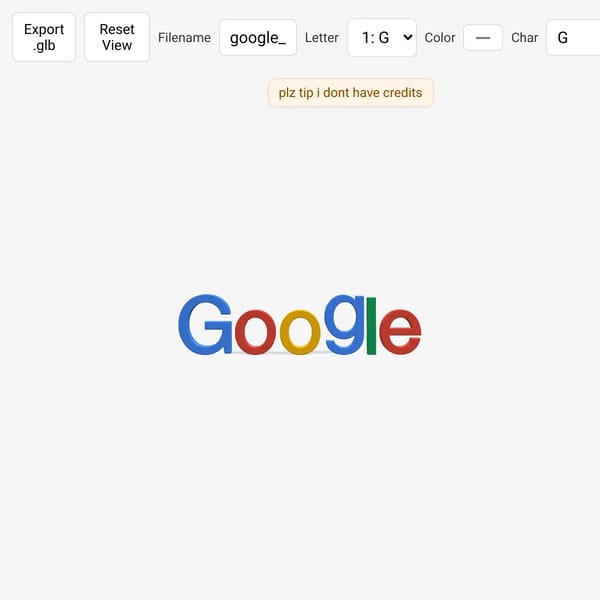 3D Google Style Logo Editor