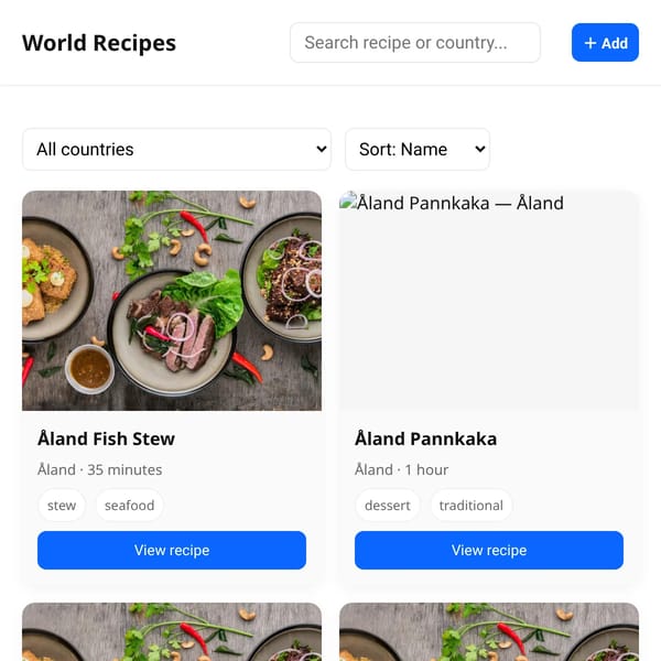 World Recipes — Browse by Country