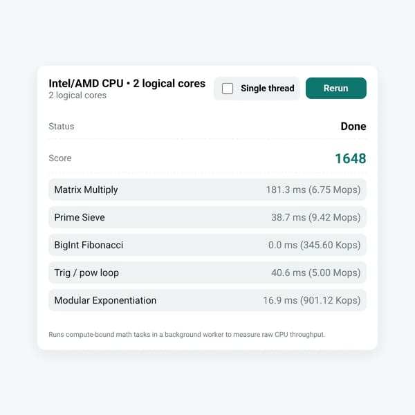 CPU Math Benchmark