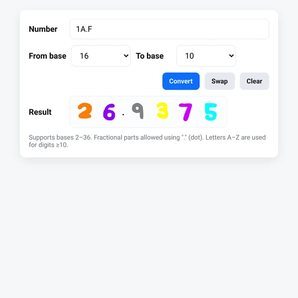 Base Converter (digits as images)