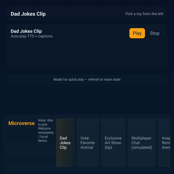 Microverse — mini social & toys