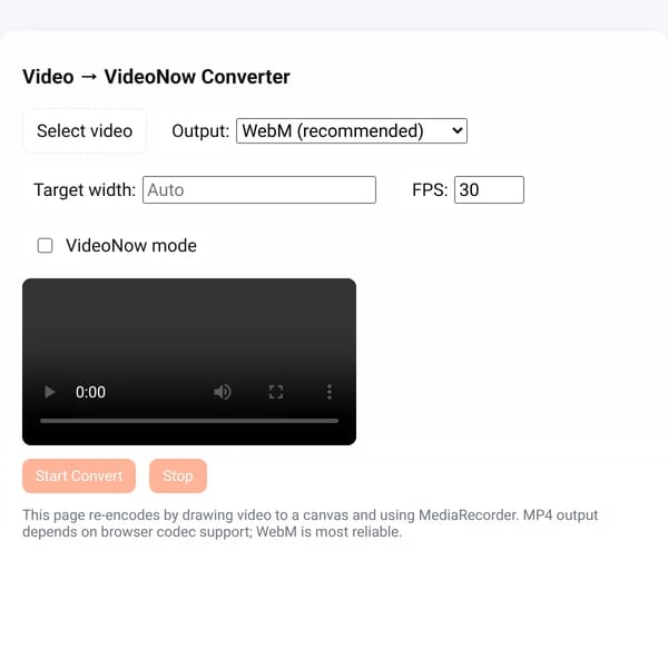 Video → VideoNow Converter