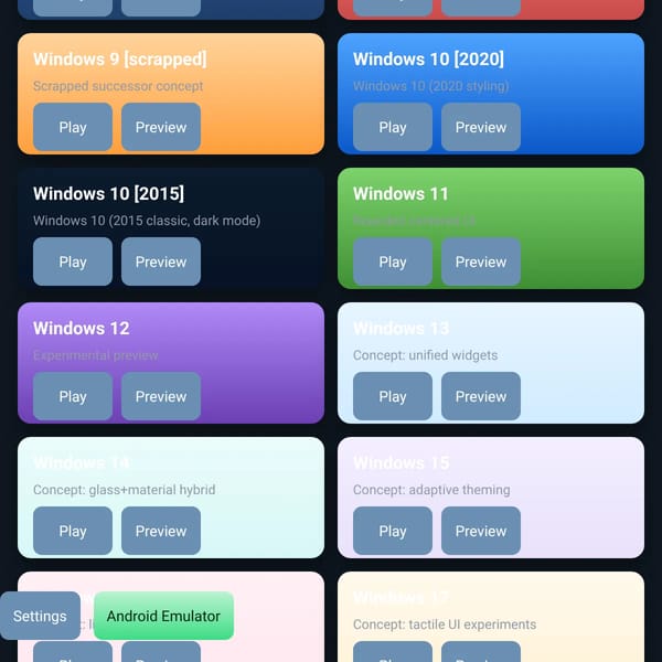 Windows Emulator Page