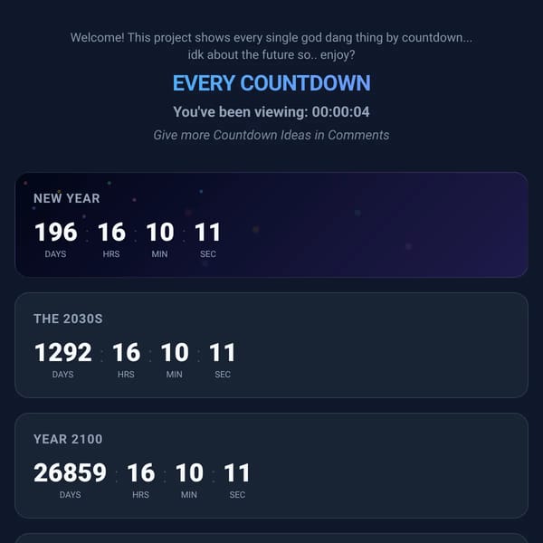 Every Countdown of almost Anything