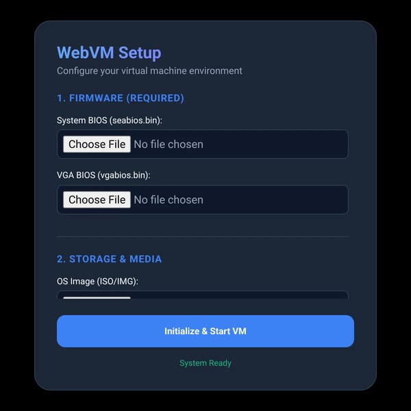WebVM - x86 Emulator (Virtual Machine)