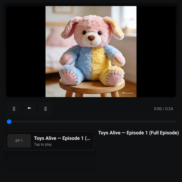 Video player with playlist, episode metadata, and transcript