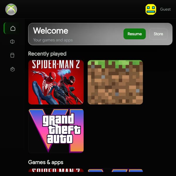 Xbox UI — Mock