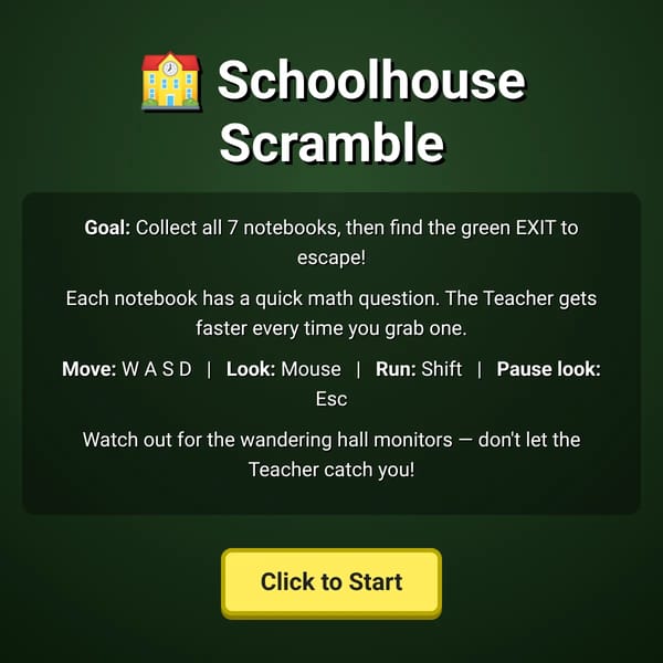 Schoolhouse Scramble (baldi ripoff thing)