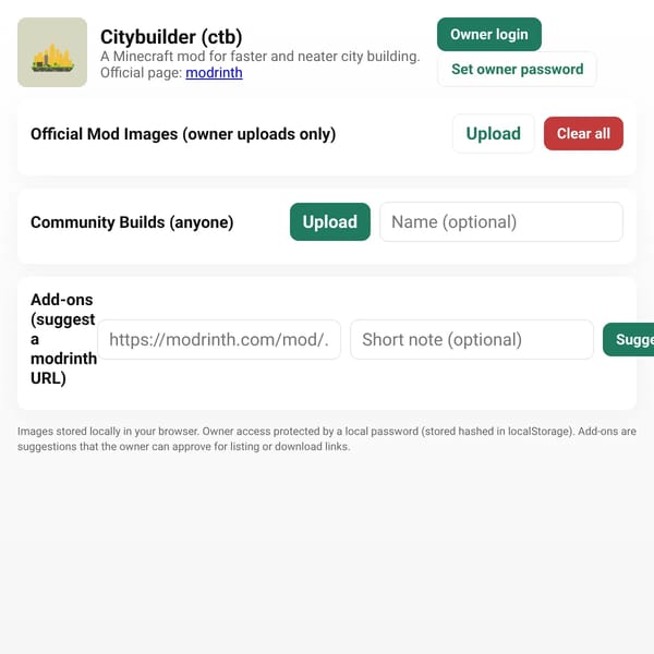 Citybuilder Mod Project site