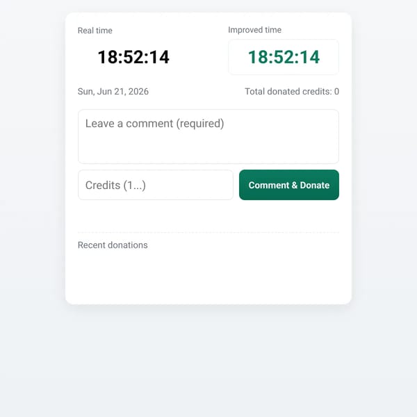 Donate Credits — Clock Experiment