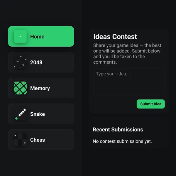 Games (2048 and Memory)