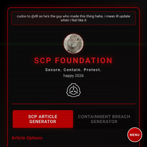 SCP Article Generator