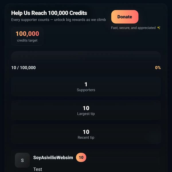 Support — Raise 100,000 Credits