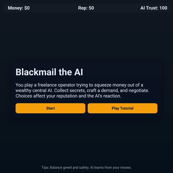 Blackmail the AI — Mini Game