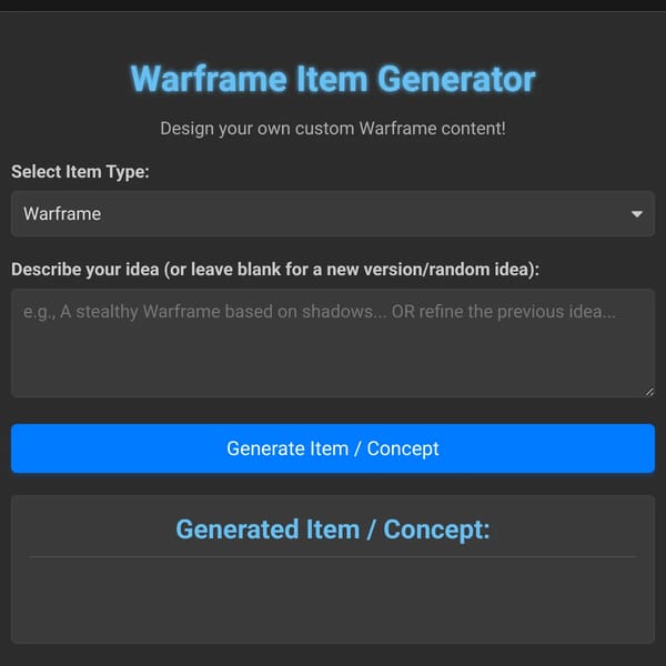 Warframe Item Generator