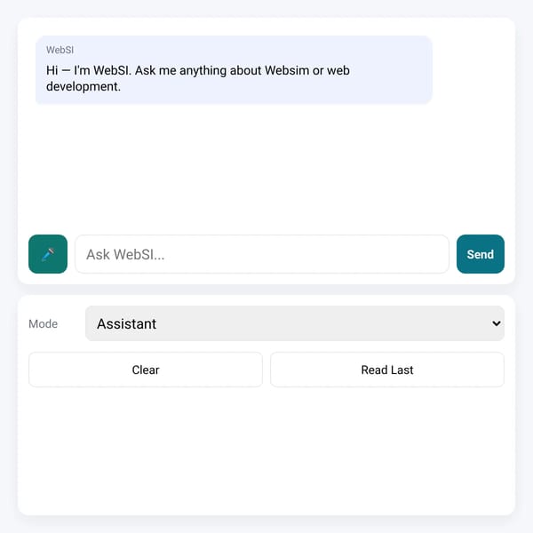 WebSI — Websim AI Assistant