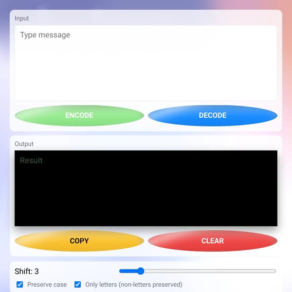 Text Encoder/Decoder (Shift Cipher)