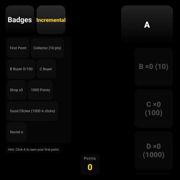 Letter Incremental Game