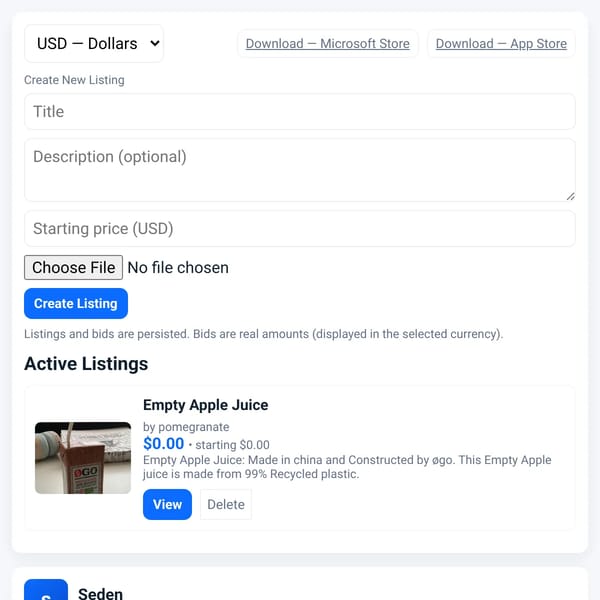 Seden — Marketplace