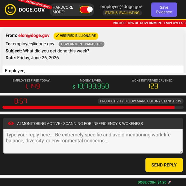 Get Fired by DOGE Simulator