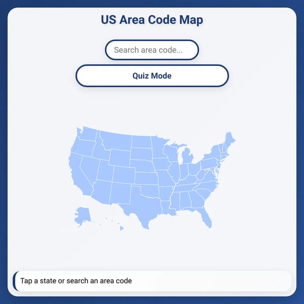 US Area Code Map