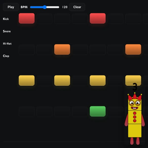 Drum Machine Numberblock Kit