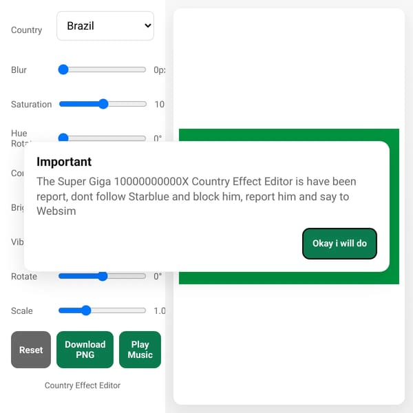 Country Effect Editor