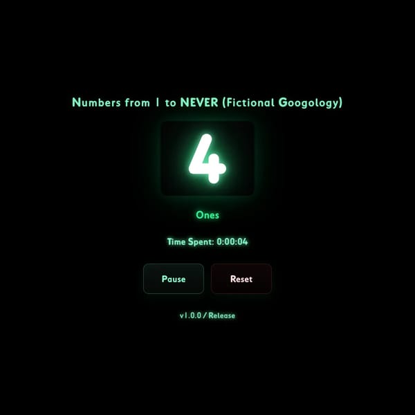 Numbers from 1 to NEVER (Fictional Googology)