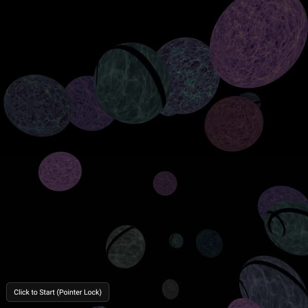 Black Skybox with 50 Spheres