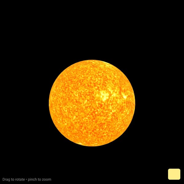 Interactive 3D “sun.glb” viewer with orbit controls