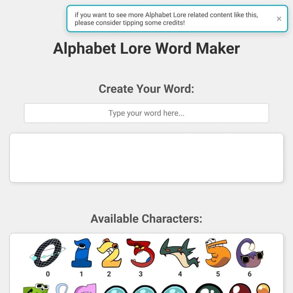 Alphabet Lore Word Maker But With More Characters