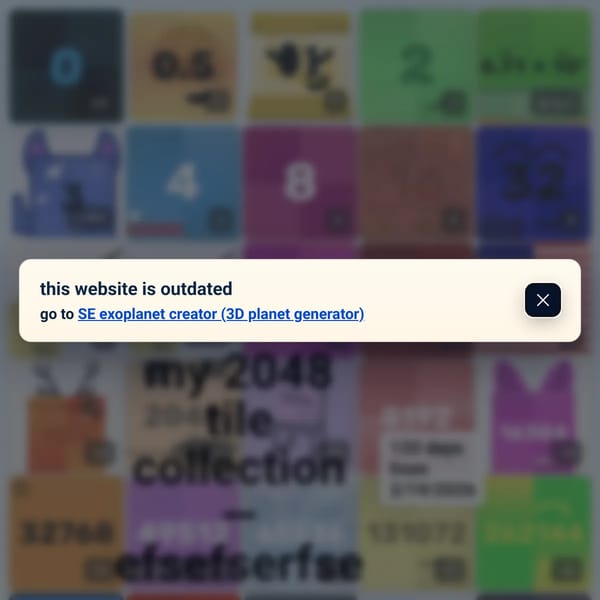 2048 tile collection gallery (with outdated-site notice)