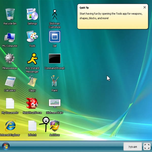 Animation vs. Cursor — Interactive Windows Vista Desktop Sandbox