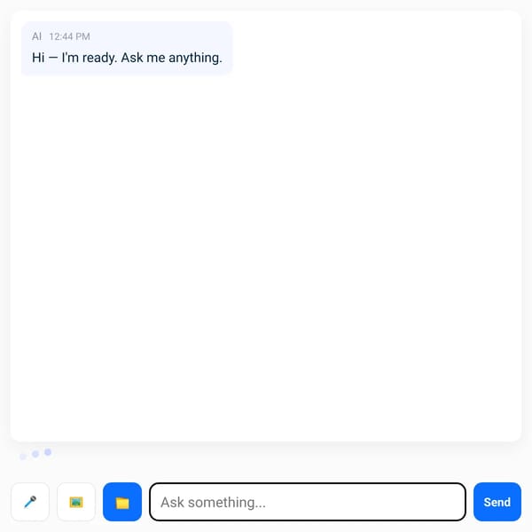 Simple Chat Interface (Mic + Input + Send)