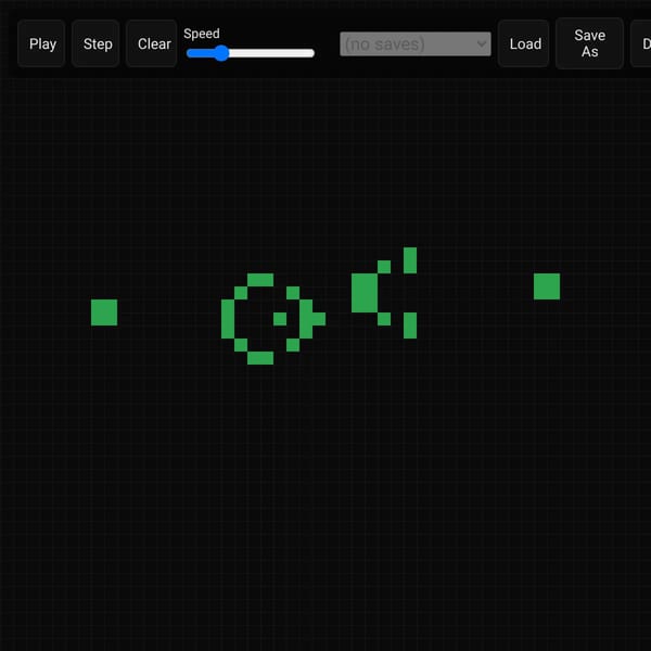 Interactive conway's game of life with playback controls