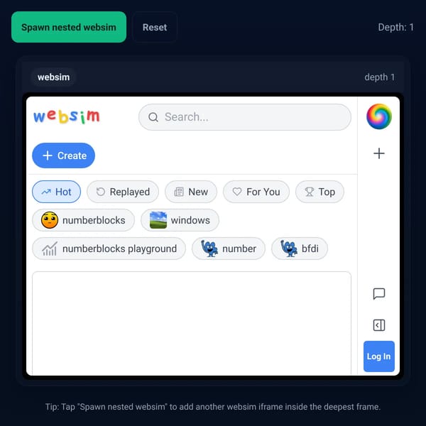 websim inside of... WEBSIM!?!?!