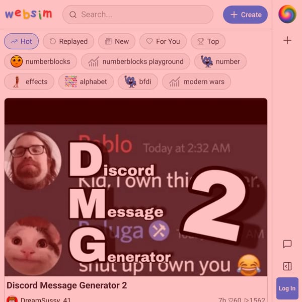 Websim but its 25% red