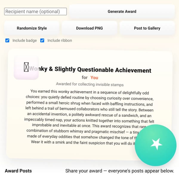 Weird Award Generator